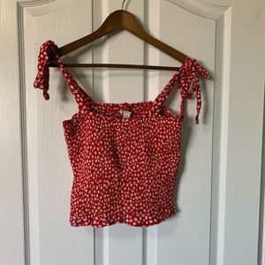AE tie-strapped smocked cami